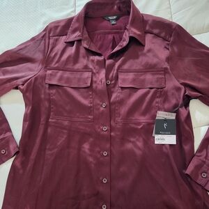 Simply Vera Vera Wang Deep Red Satin Blouse